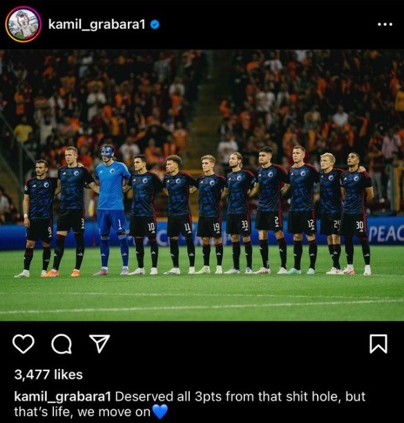 Pierwotny wpis Kamila Grabary (źródło: instagram.com/kamil_grabara1)