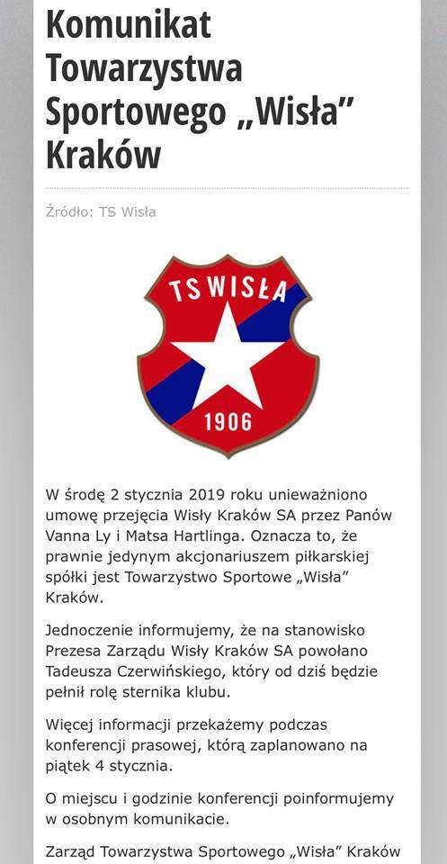 Nowy prezes Wisły współpracował z kibolami, zamieszany w oszustwa finansowe, związany z PRL Zdjęcie główne wpisu