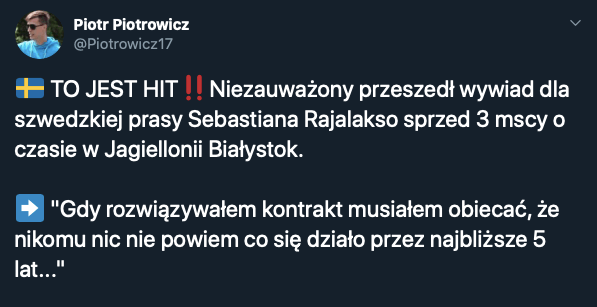 Były piłkarz Jagiellonii wypowiedział się o białostockim klubie. „Stanęli nade mną i kazali podpisać” Zdjęcie główne wpisu