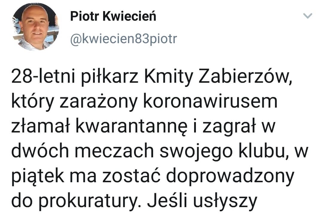 Zagrał w meczu pomimo zakażenia koronawirusem! Grozi mu więzienie Zdjęcie główne wpisu