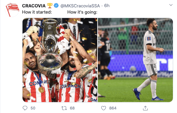 Cracovia zażartowała ze swojego byłego piłkarza na Twitterze! Chyba zabolało… Zdjęcie główne wpisu