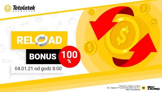 Totolotek Reload bonus 100% Zdjęcie główne wpisu