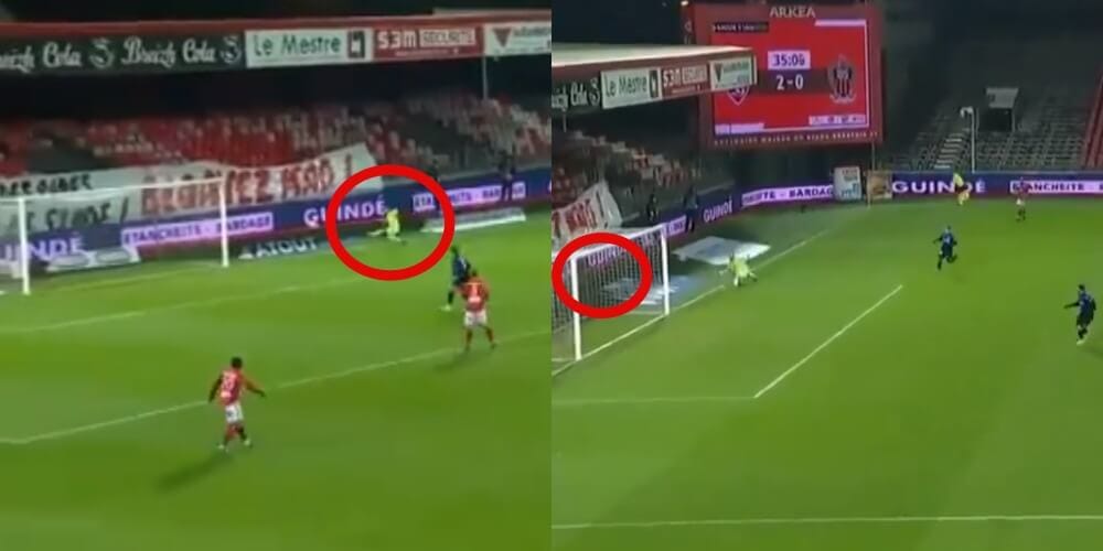 Poprzeczka i słupek uratowały bramkarza przed pięknym… samobójem [WIDEO] Zdjęcie główne wpisu