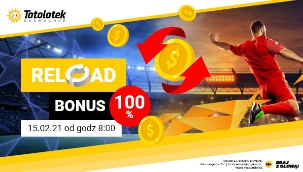 Reload 100% do 100 PLN w Totolotku! Zdjęcie główne wpisu