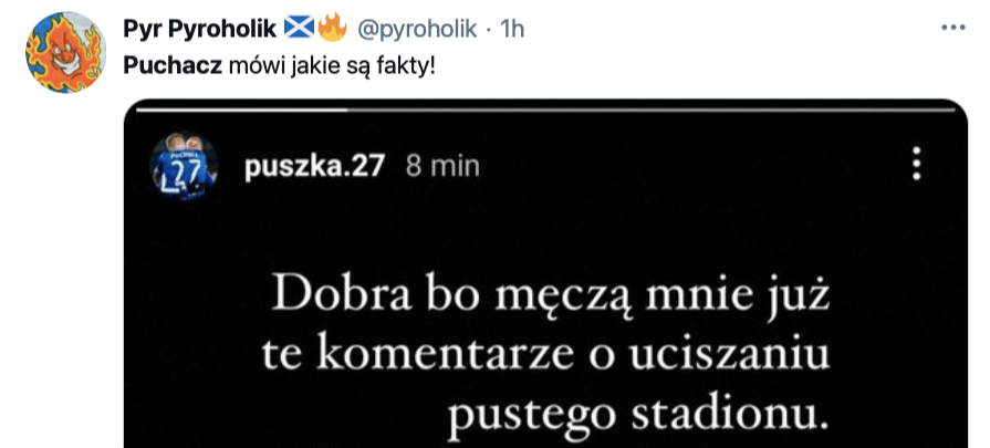 Puchacz tłumaczy swój gest: „Uciszałem grupkę ludzi, która była na trybunach” Zdjęcie główne wpisu