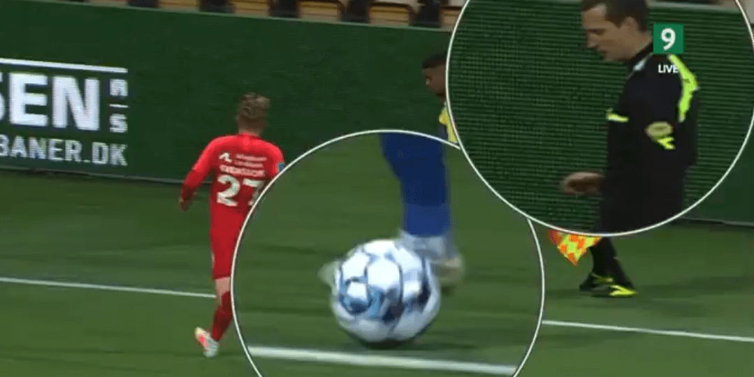 Absurdalny gol w Danii. Sędzia stał obok i nie zauważył, że piłka wyszła za linię [WIDEO] Zdjęcie główne wpisu