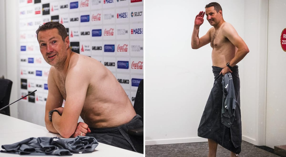 Klub z Belgii awansował do fazy grupowej Ligi Europy. Trener przyszedł na konferencję nago Zdjęcie główne wpisu