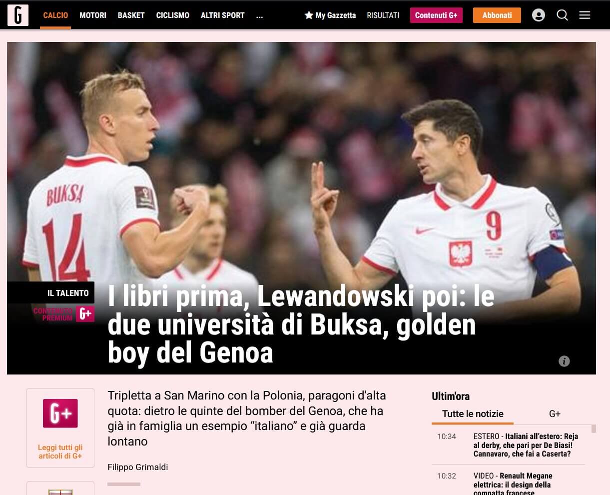 Kompromitacja włoskiej gazety. Napisali artykuł o Adamie Buksie, ale… pomylili go z bratem Zdjęcie główne wpisu