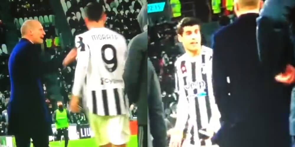 Allegri kazał Moracie się zamknąć. Ostra kłótnia po zmianie Hiszpana [WIDEO] Zdjęcie główne wpisu