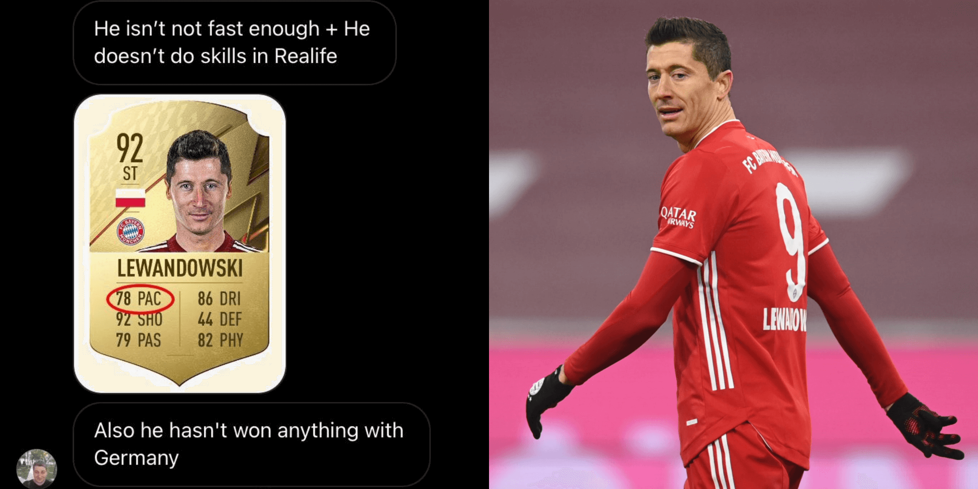 Nie zagłosował na Lewandowskiego ze względu na statystyki w Fifie? Dziwna wiadomość dziennikarza Zdjęcie główne wpisu