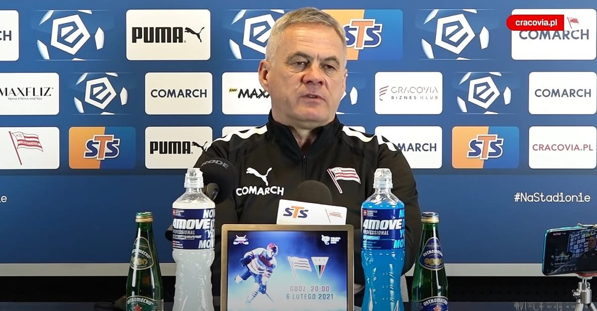 „Kompletne bzdury”. Trener Cracovii skomentował plotki o premii od Lecha Poznań Zdjęcie główne wpisu