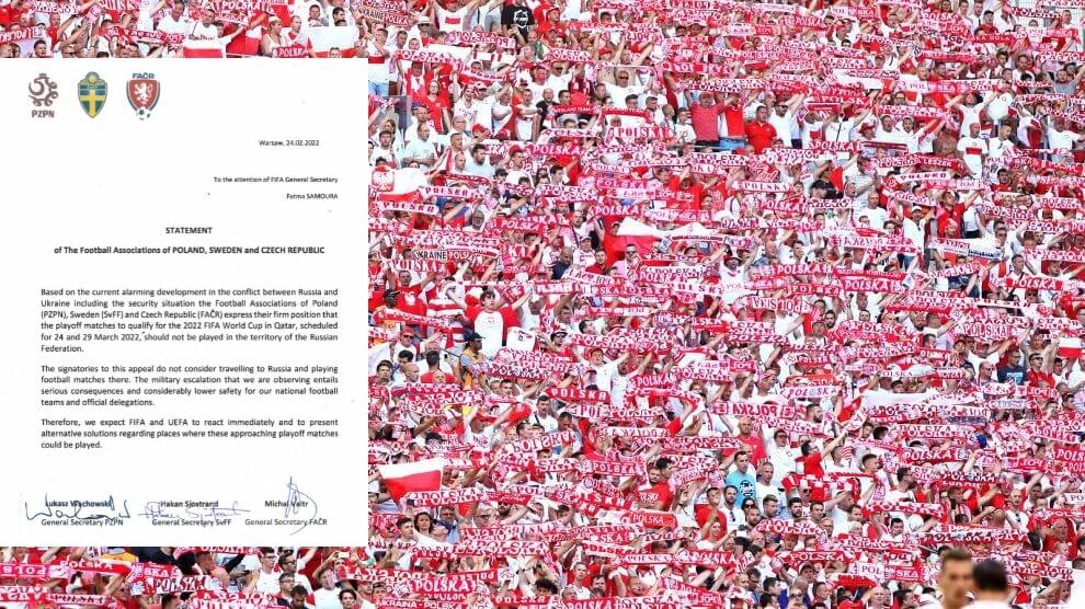 Federacje piłkarskie reagują! Polska, Szwecja i Czechy nie chcą grać w Rosji [KOMUNIKAT] Zdjęcie główne wpisu