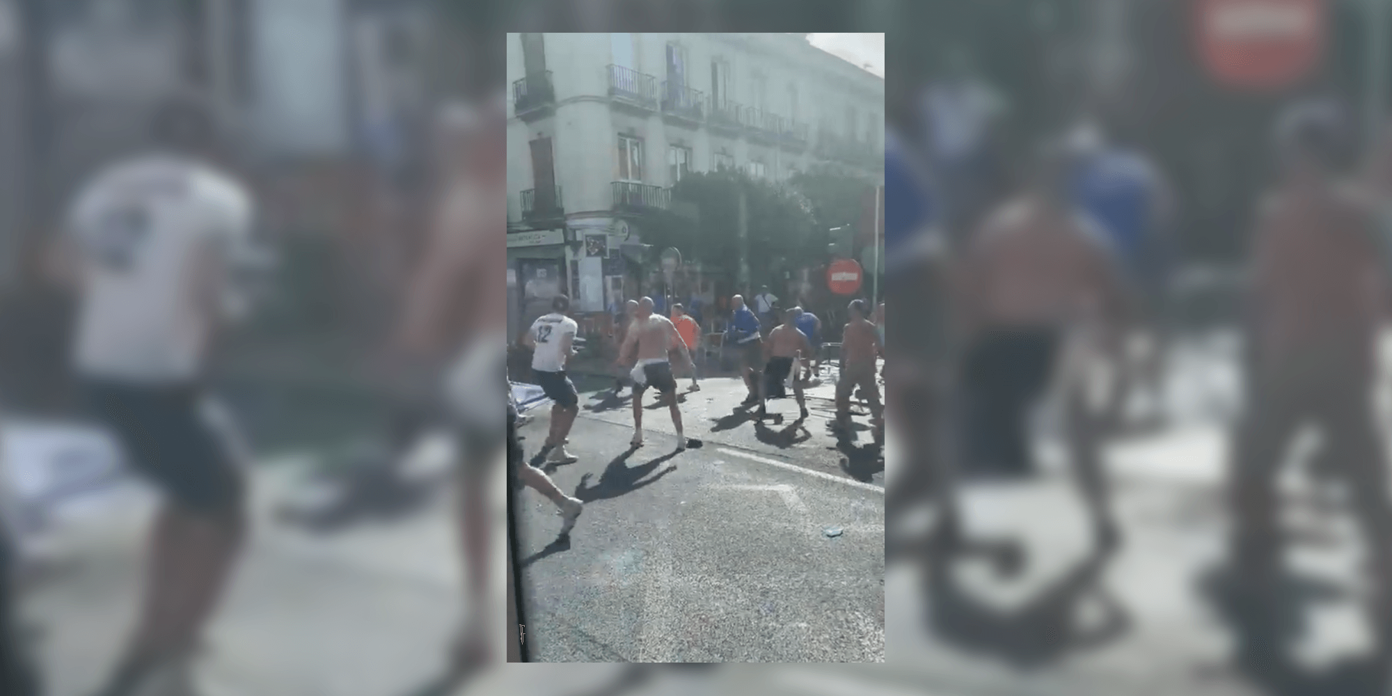 Zamieszki w Sevilli. Starcie kibiców Eintrachtu i Rangersów [WIDEO] Zdjęcie główne wpisu