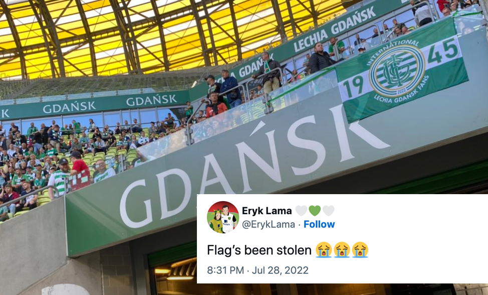 Kibice Lechii Gdańsk okradli z flagi kibica Lechii Gdańsk Zdjęcie główne wpisu