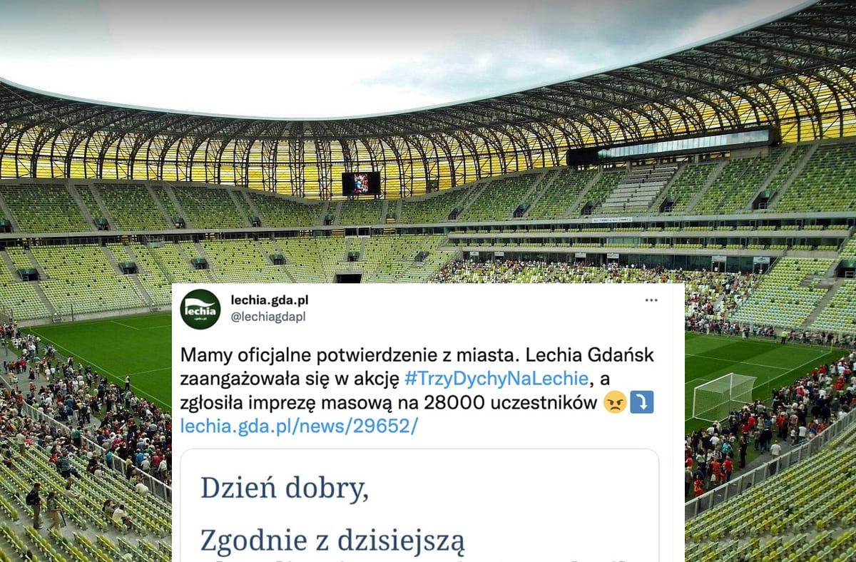 Kompromitacja Lechii! Klub zaangażował się w #TrzyDychyNaLechię, a zgłosił mecz na 28 tys. uczestników Zdjęcie główne wpisu