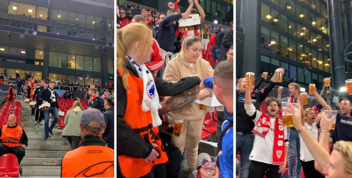 FC Kopenhaga podziękowała kibicom Sevilli za przybycie. Hiszpanie otrzymali darmowe piwo [WIDEO] Zdjęcie główne wpisu