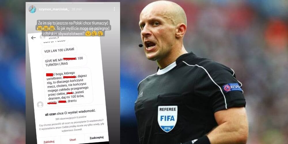 Wulgarne wiadomości do Szymona Marciniaka. Kibic domaga się… 100 lirów Zdjęcie główne wpisu