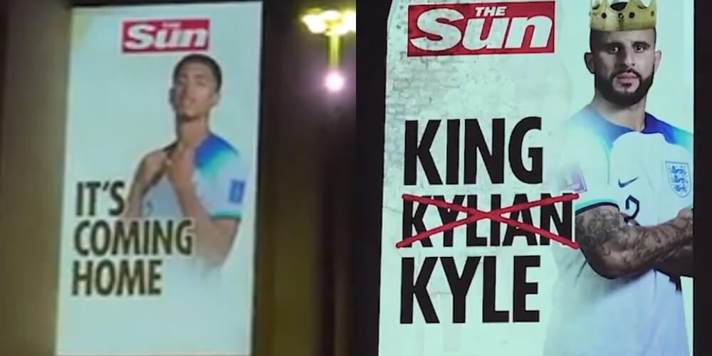 „The Sun” podgrzewa atmosferę wymownymi bannerami obok wieży Eiffla [WIDEO] Zdjęcie główne wpisu