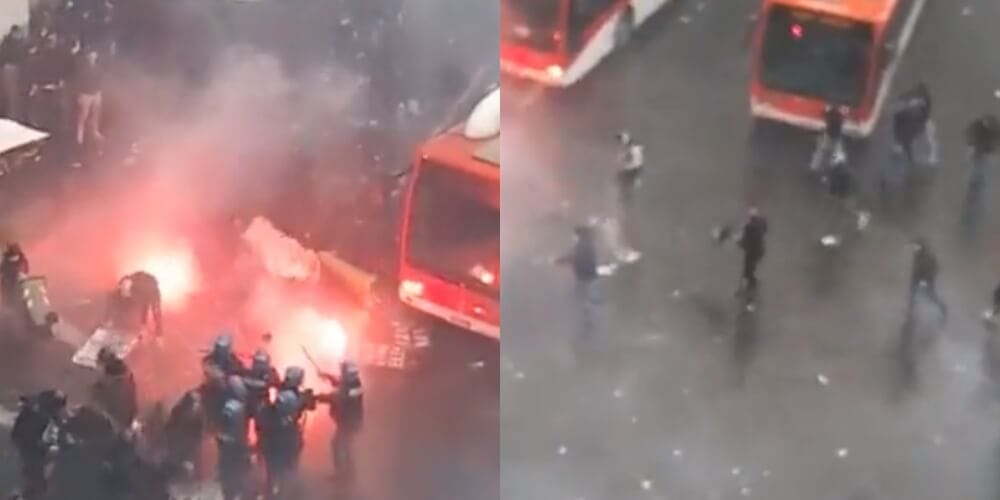 Zamieszki przed rewanżem Napoli z Eintrachtem. Kibole demolują miasto [WIDEO] Zdjęcie główne wpisu