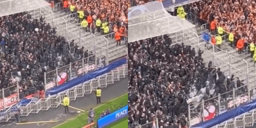 Starcia kibiców przed meczem Ligi Mistrzów. Zadyma przeniosła się na trybuny [WIDEO] Zdjęcie główne wpisu