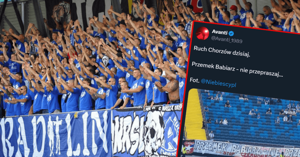 Kibice Ruchu Chorzów wspierają Przemysława Babiarza. Wywiesili specjalny transparent Zdjęcie główne wpisu