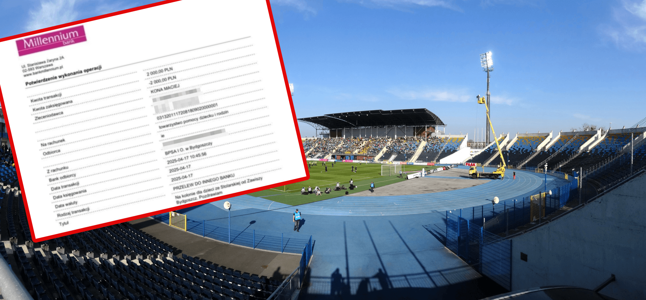 Kibice Zawiszy dyscyplinują piłkarzy. Wpadli na bardzo oryginalny pomysł „kary”. Pokazali potwierdzenie przelewu Zdjęcie główne wpisu