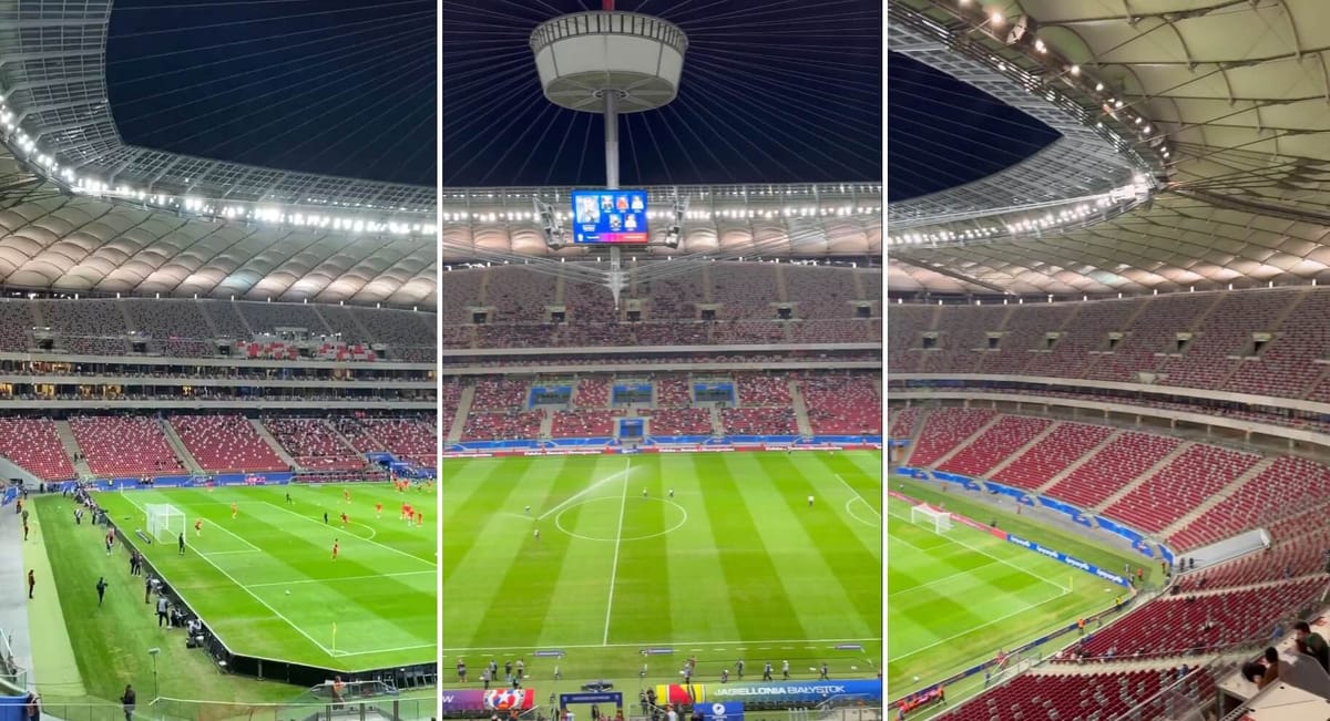Puste trybuny i… drukarka. Smutny widok na Stadionie Narodowym [WIDEO] Zdjęcie główne wpisu