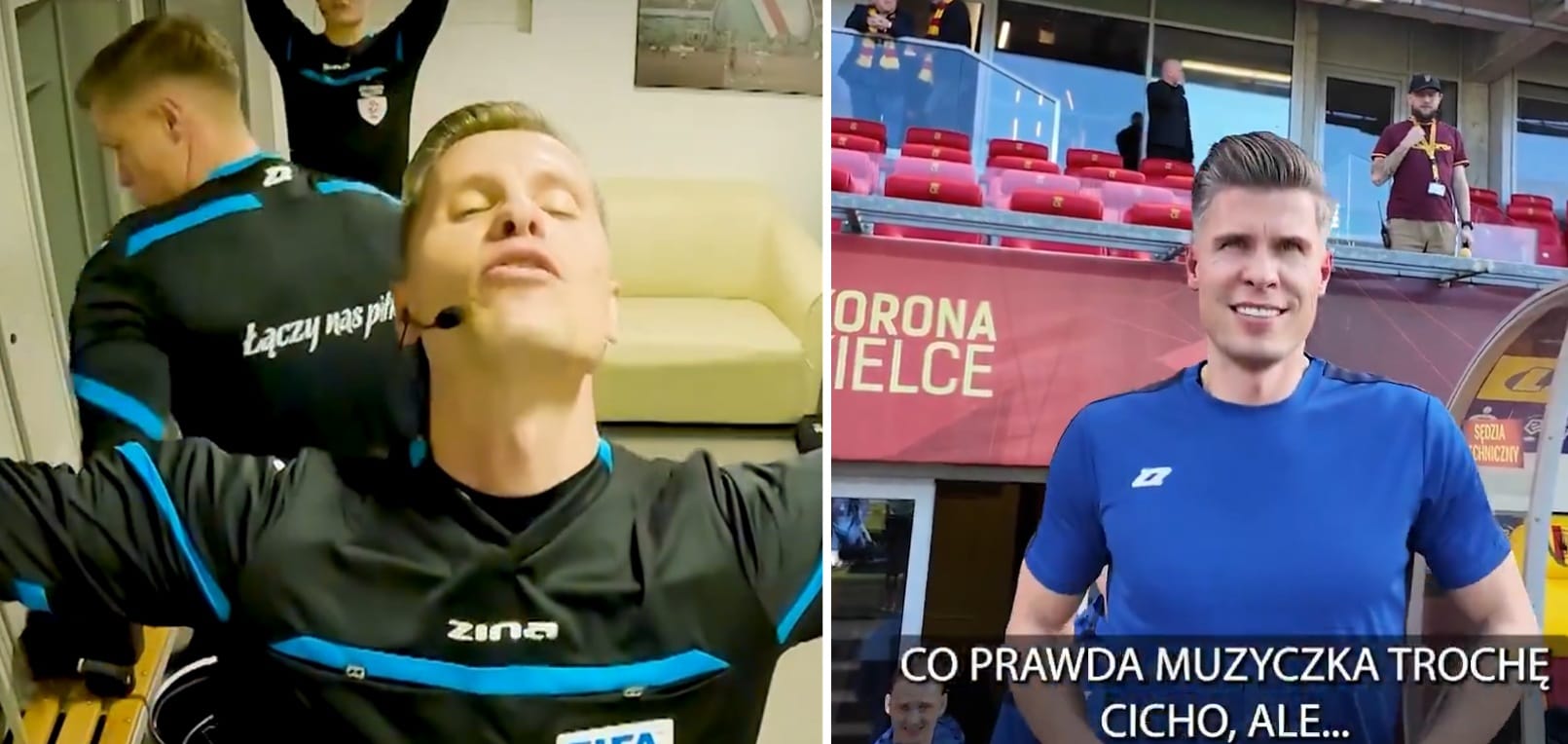 Korona Kielce przywitała sędziów specjalną piosenką. Nawiązano do hitowego filmu [WIDEO] Obraz wpisu