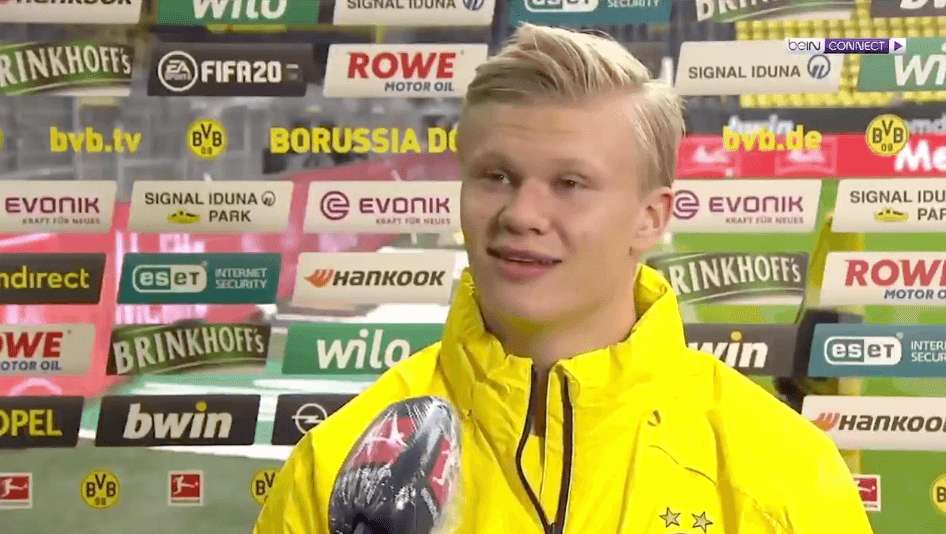 Erling Haaland w specyficznym wywiadzie po wczorajszym meczu [WIDEO] Obraz wpisu