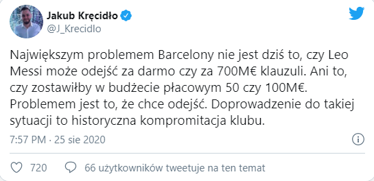 Messi ogłosił światu, że chce odejść z Barcelony. Eksperci reagują i obwiniają zarząd Obraz wpisu