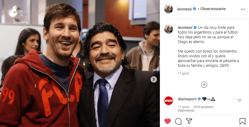 Pele, Lewandowski, Ronaldo, Bolt i inni żegnają Diego Maradonę. Zobacz najciekawsze wpisy Obraz wpisu