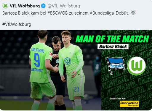 Bartosz Białek zadebiutował w Bundeslidze i otrzymał nagrodę MVP. „Zajęło mu to mniej niż minutę” Obraz wpisu