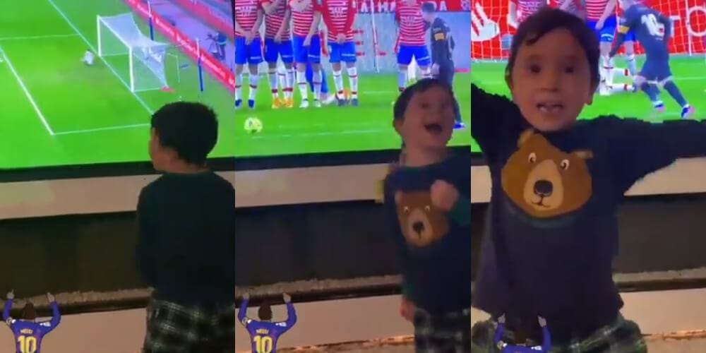 Dzieci Messiego świętowały gola razem z nim. Nagranie podbija internet [WIDEO] Obraz wpisu