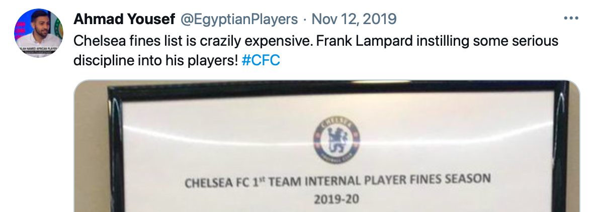 20000 funtów kary za spóźnienie na trening. Rygorystyczny regulamin Lamparda Obraz wpisu