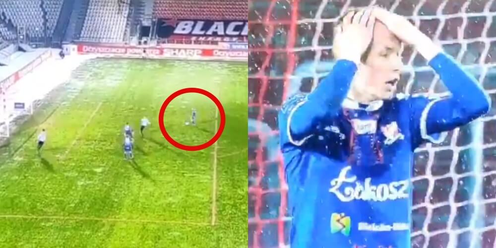 Kwintesencja Ekstraklasy. Piłkarz Podbeskidzia miał pustą bramkę w 92. minucie i uderzył w słupek [WIDEO] Obraz wpisu