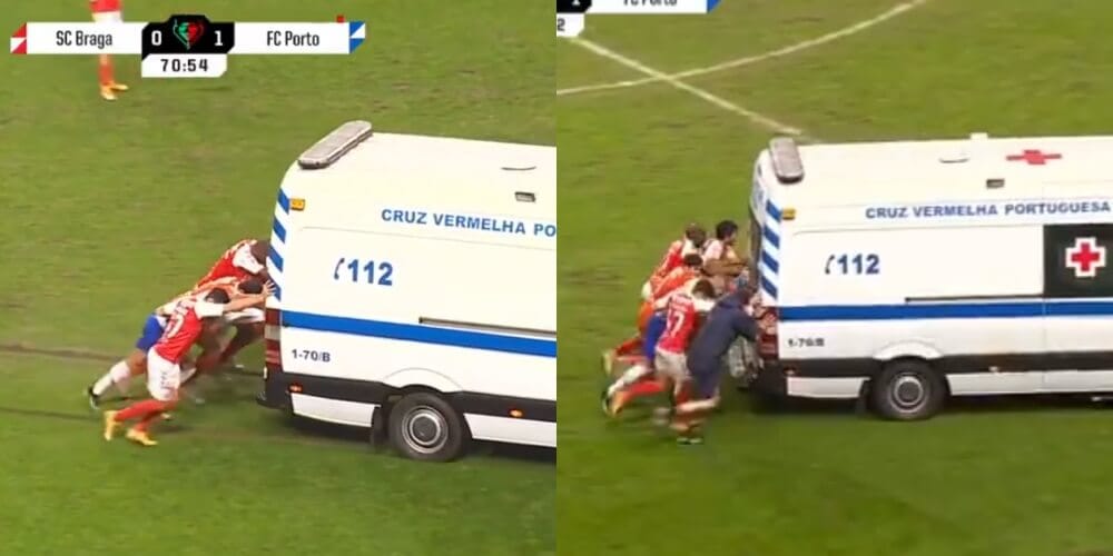 Kartka wjechała na murawę, ale nie mogła wyjechać. Piłkarze przyszli z pomocą [WIDEO] Obraz wpisu