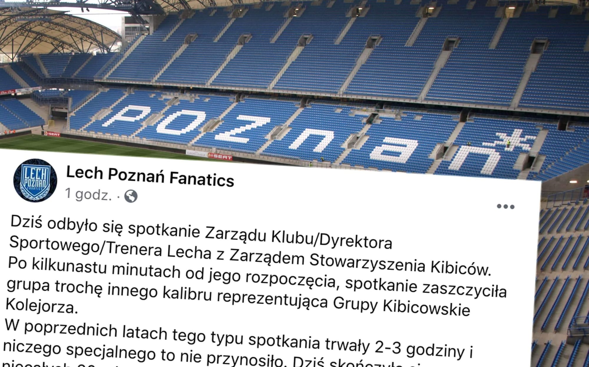 Kibice Lecha Poznań przyszli na spotkanie zarządu klubu. „Nie było już dyskusji…” Obraz wpisu