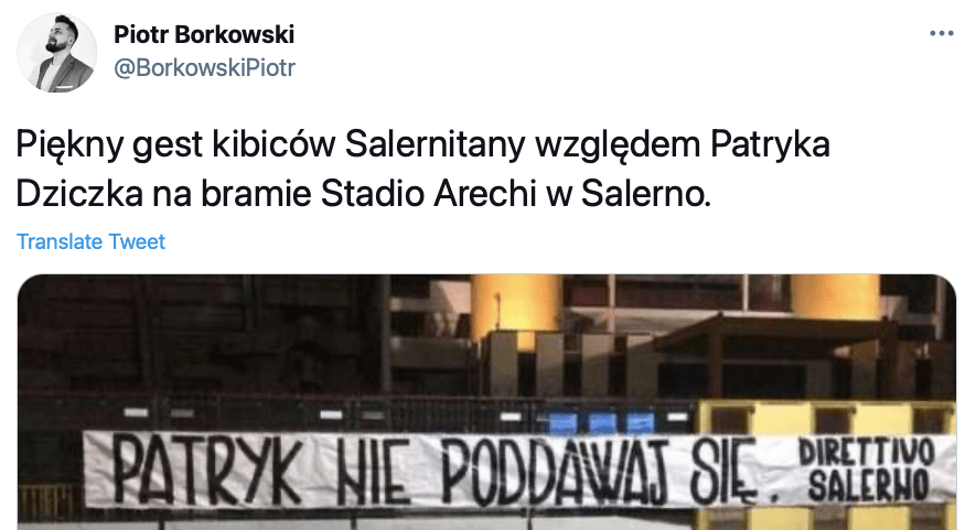 Piękny gest włoskich fanów! Kibice wsparli Patryka Dziczka Obraz wpisu