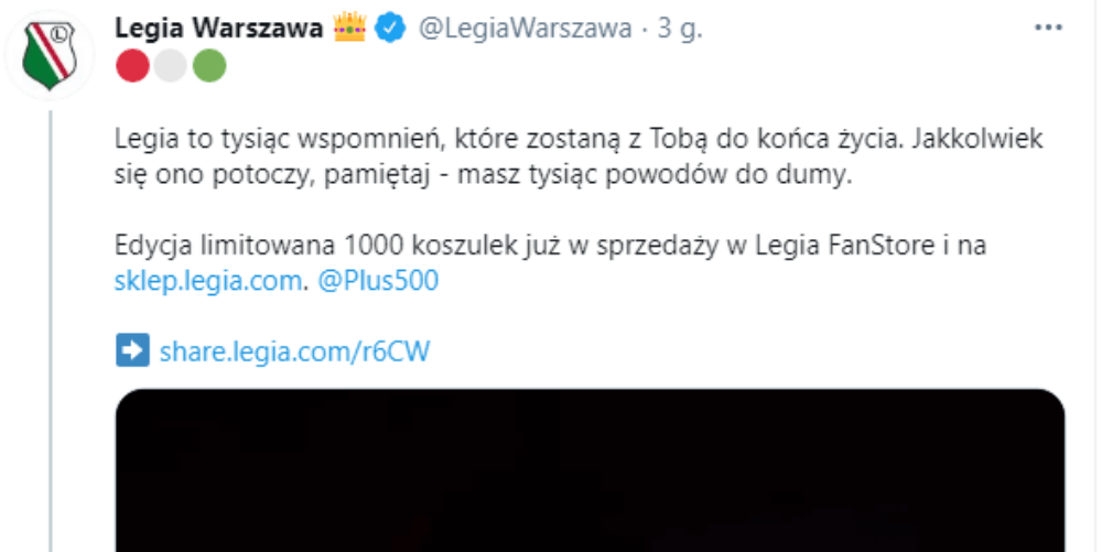 Nie ma transferu, ale przynajmniej są koszulki. Legia odszyfrowała tajemniczy wpis Obraz wpisu