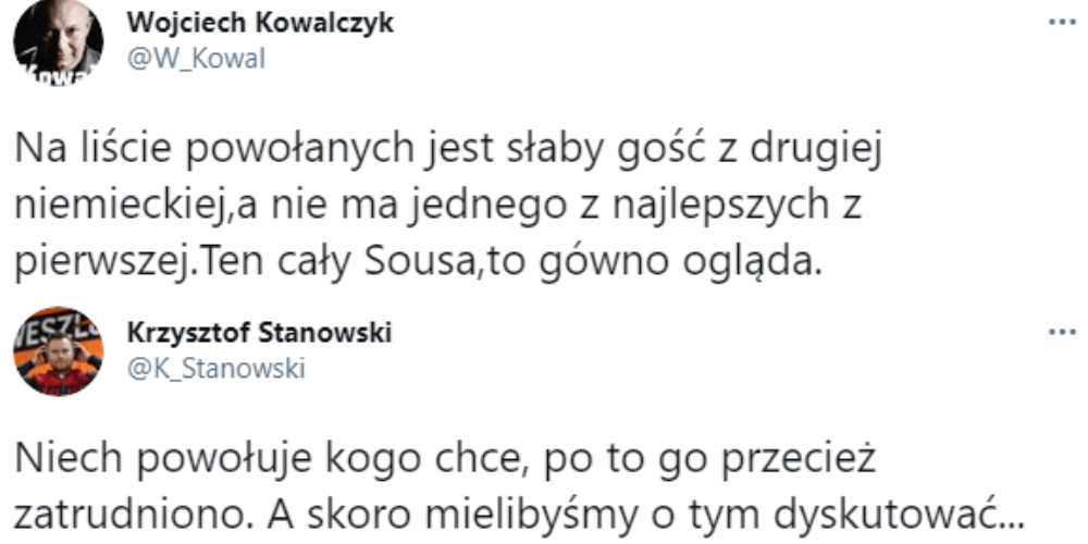 Kowalczyk i Stanowski nie oszczędzają Sousy za jedno powołanie. „Gó*no ogląda” Obraz wpisu