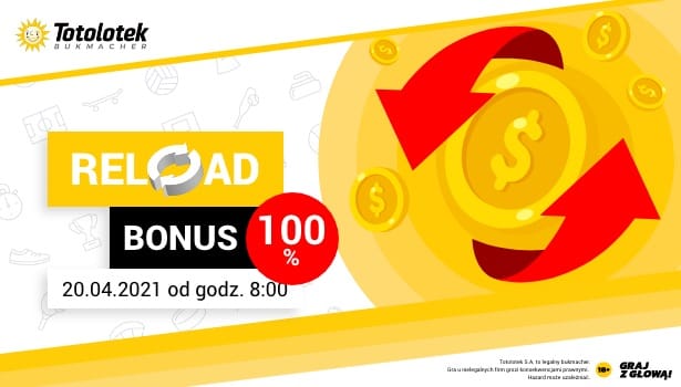 Reload bonus 100% do 100 PLN w Totolotku Obraz wpisu