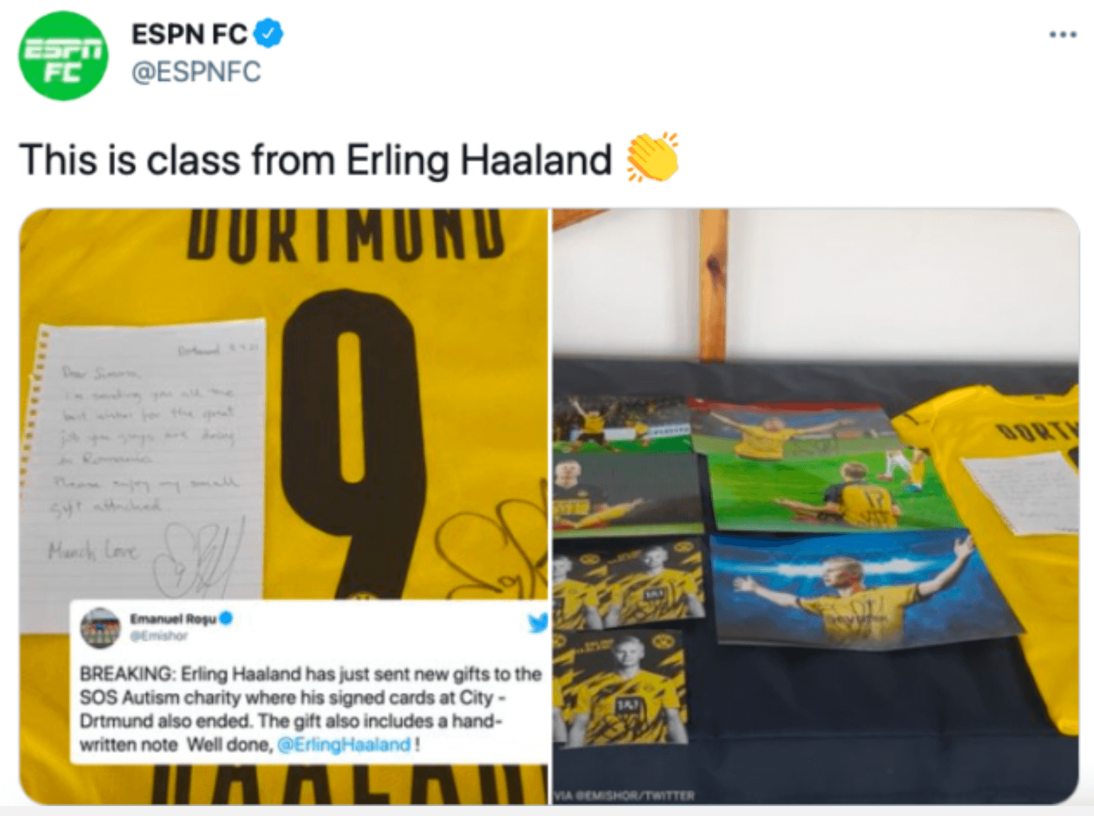 Haaland kontynuuje pomoc. Kolejne podarunki dla rumuńskich dzieci Obraz wpisu