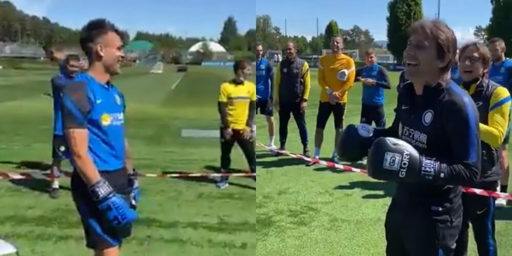 Antonio Conte vs Lautaro Martinez. Inter zorganizował walkę bokserską [WIDEO] Obraz wpisu