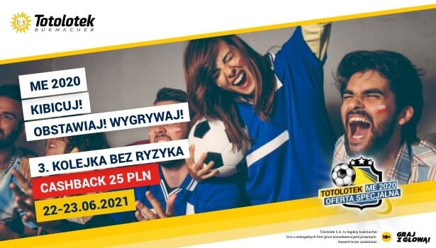 Lucky Loser 25 PLN EURO 2020 3. kolejka w Totolotku Obraz wpisu