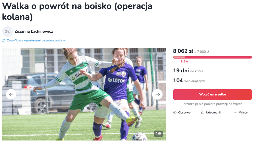 Zawodniczka Lechii sama zbierała pieniądze na operację. Kompromitacja gdańskiego klubu Obraz wpisu