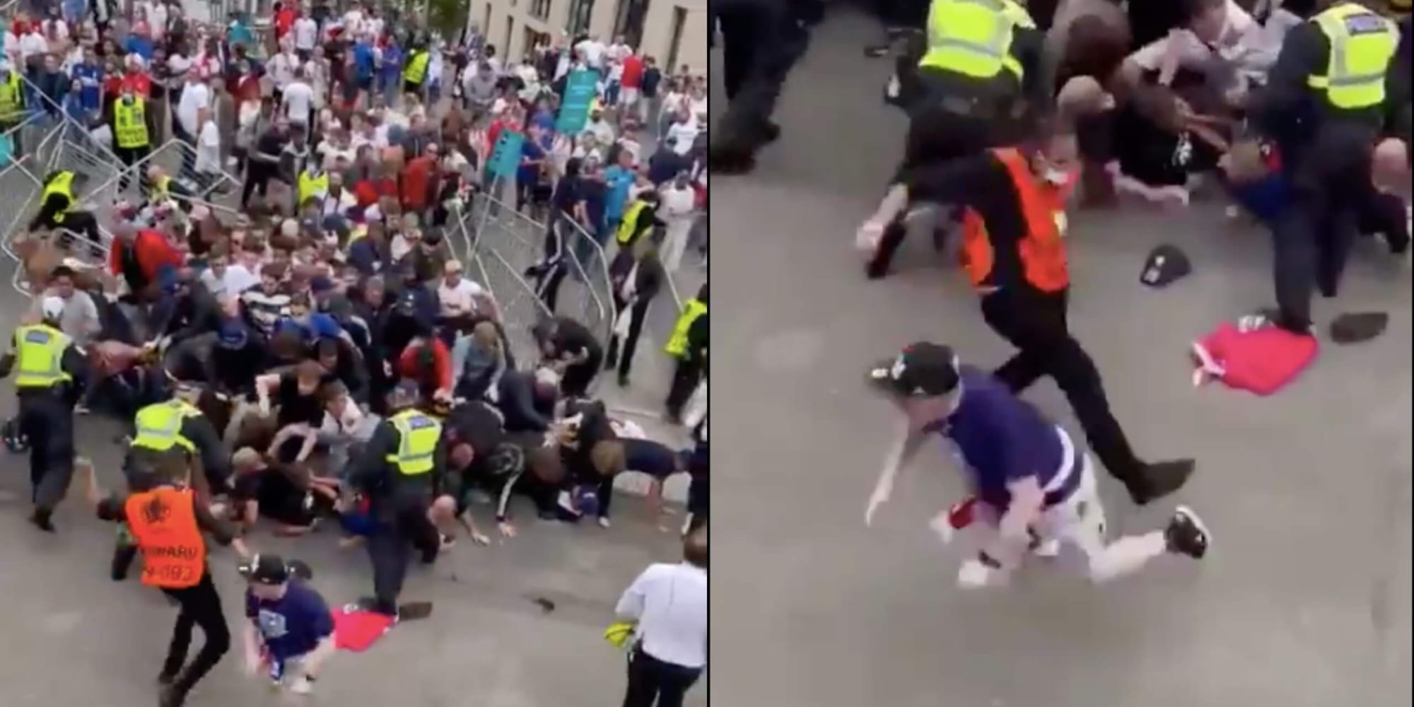 Rozróba przed Wembley! Kibice próbują wedrzeć się na stadion [WIDEO] Obraz wpisu