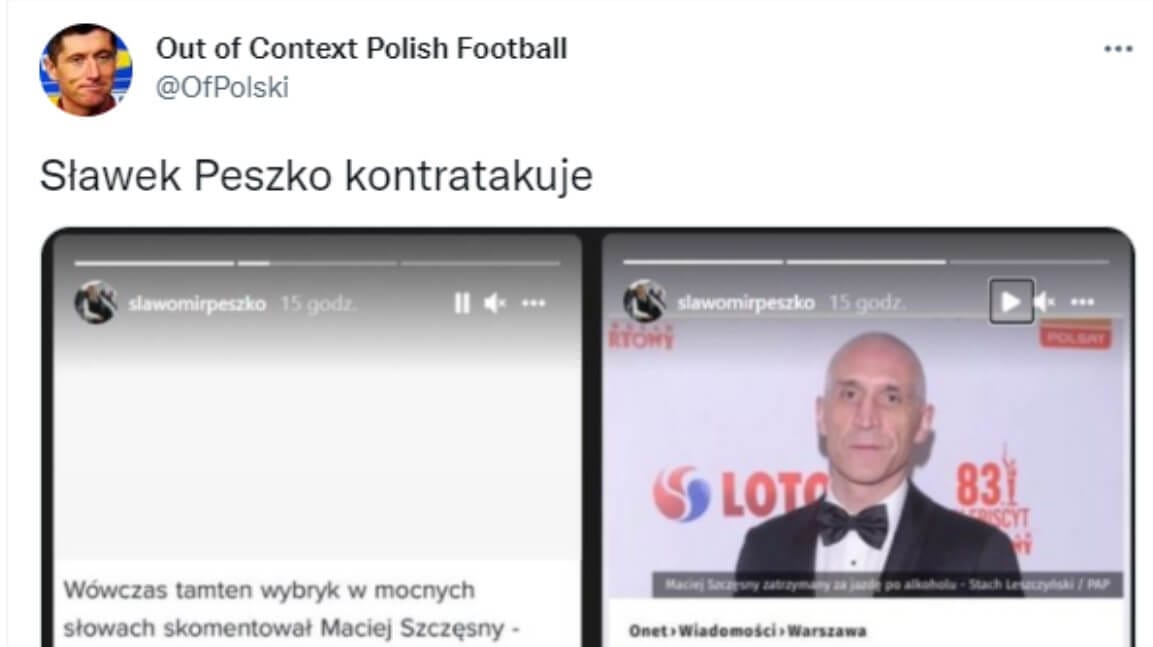Sławomir Peszko odegrał się na Macieju Szczęsnym. Rewanż za słowa z 2012 roku Obraz wpisu