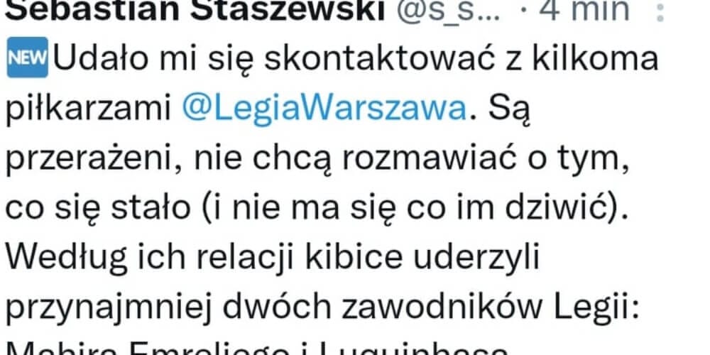 Kibice Legii napadli autokar po meczu z Wisłą Płock? „Uderzyli przynajmniej dwóch zawodników” [AKTUALIZACJA] Obraz wpisu