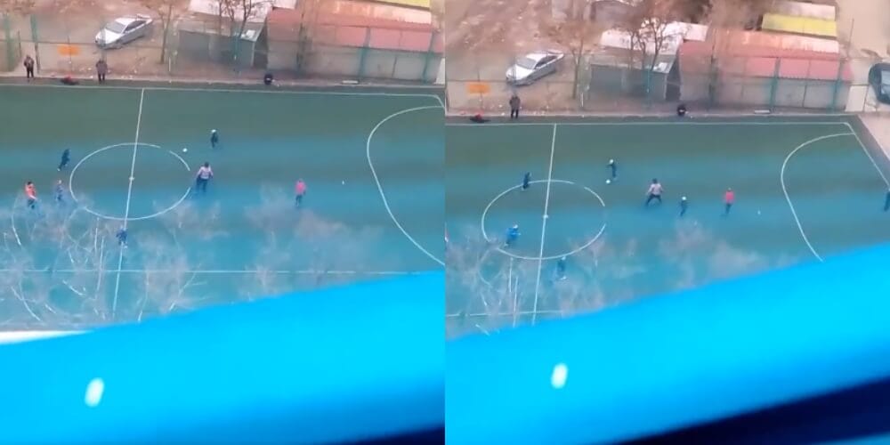 Sport w czasach wojny. Grupka osób gra w piłkę przy wyjących syrenach [WIDEO] Obraz wpisu