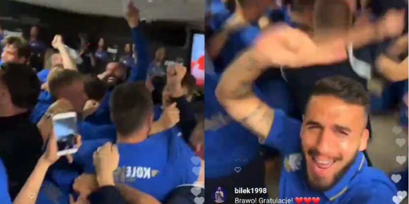 Zawodnicy Lecha wspólnie oglądali porażkę Rakowa. Wielka radość po bramce dla Zagłębia [WIDEO] Obraz wpisu